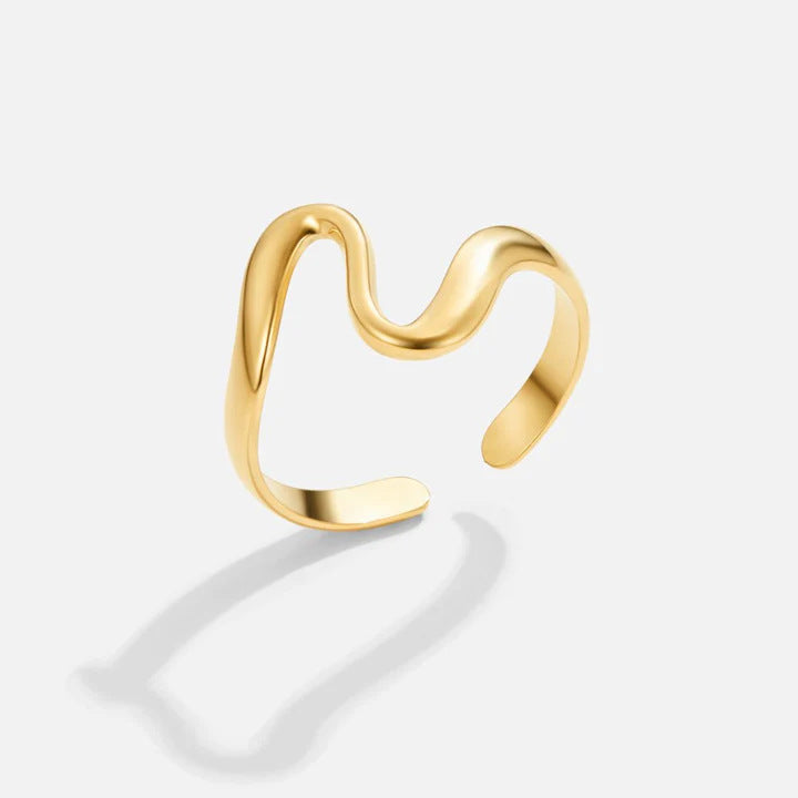Serpentine Adjustable Ring in gold tone