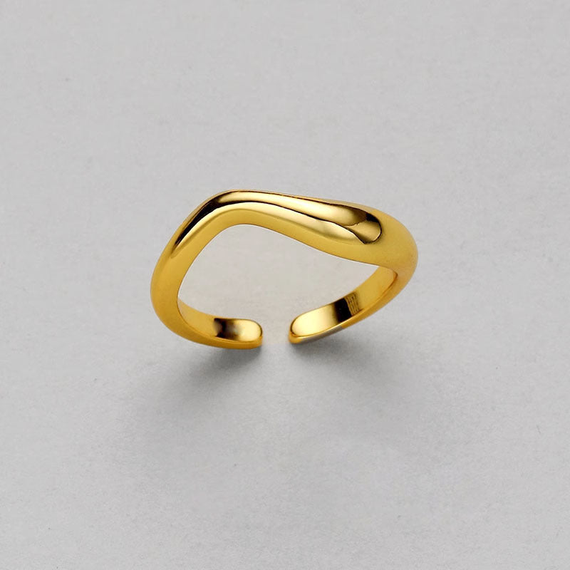Slim Stackable Wave Ring