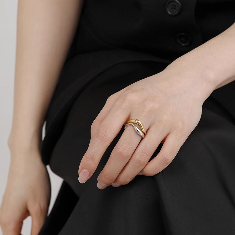 Slim Stackable Wave Ring