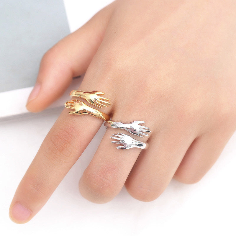 Hug Motif Adjustable Ring