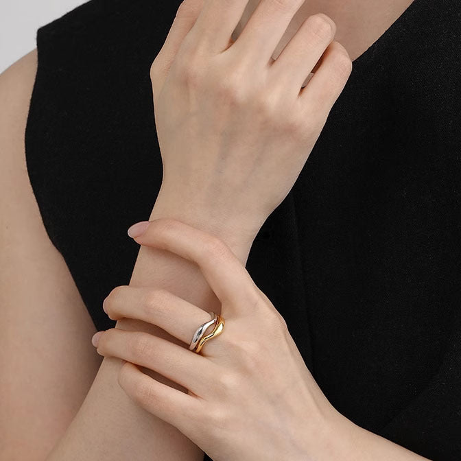 Slim Stackable Wave Ring