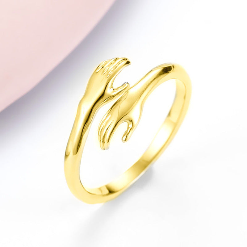 Hug Motif Adjustable Ring