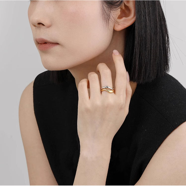 Slim Stackable Wave Ring