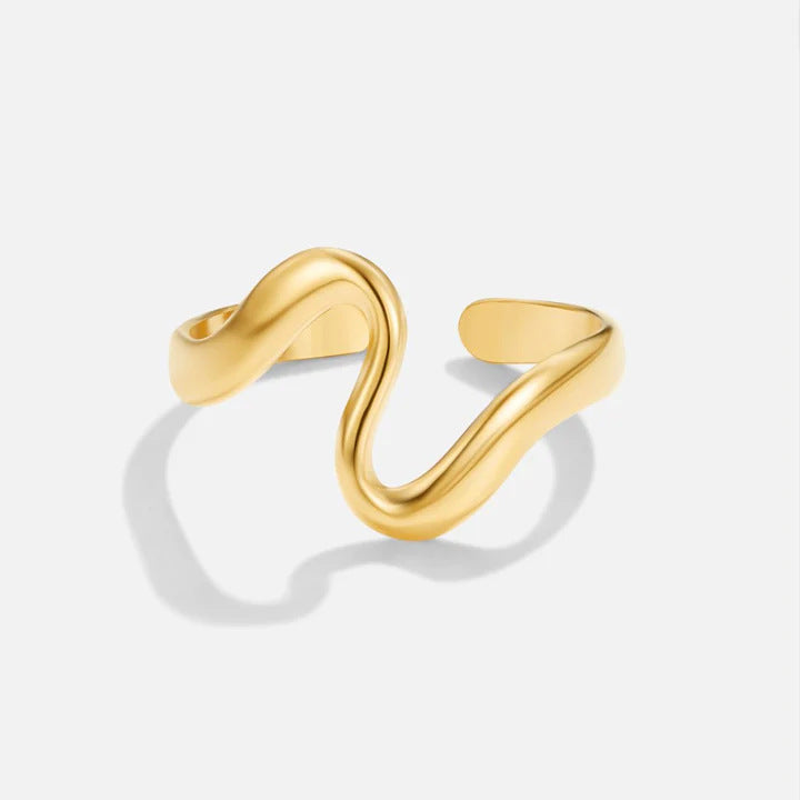 Serpentine Adjustable Ring in gold tone