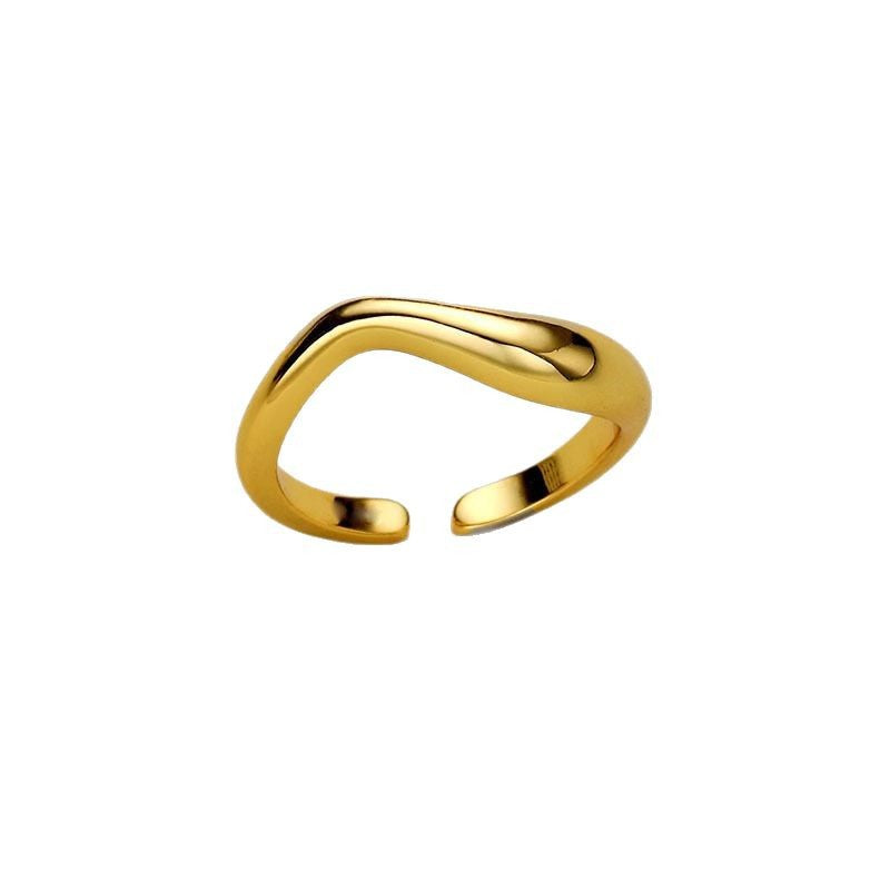 Slim Stackable Wave Ring